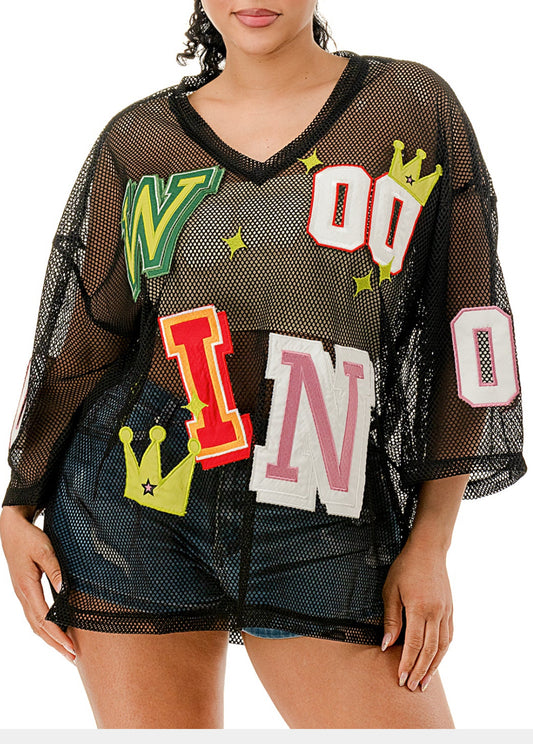 Patchwork Fishnet Jersey