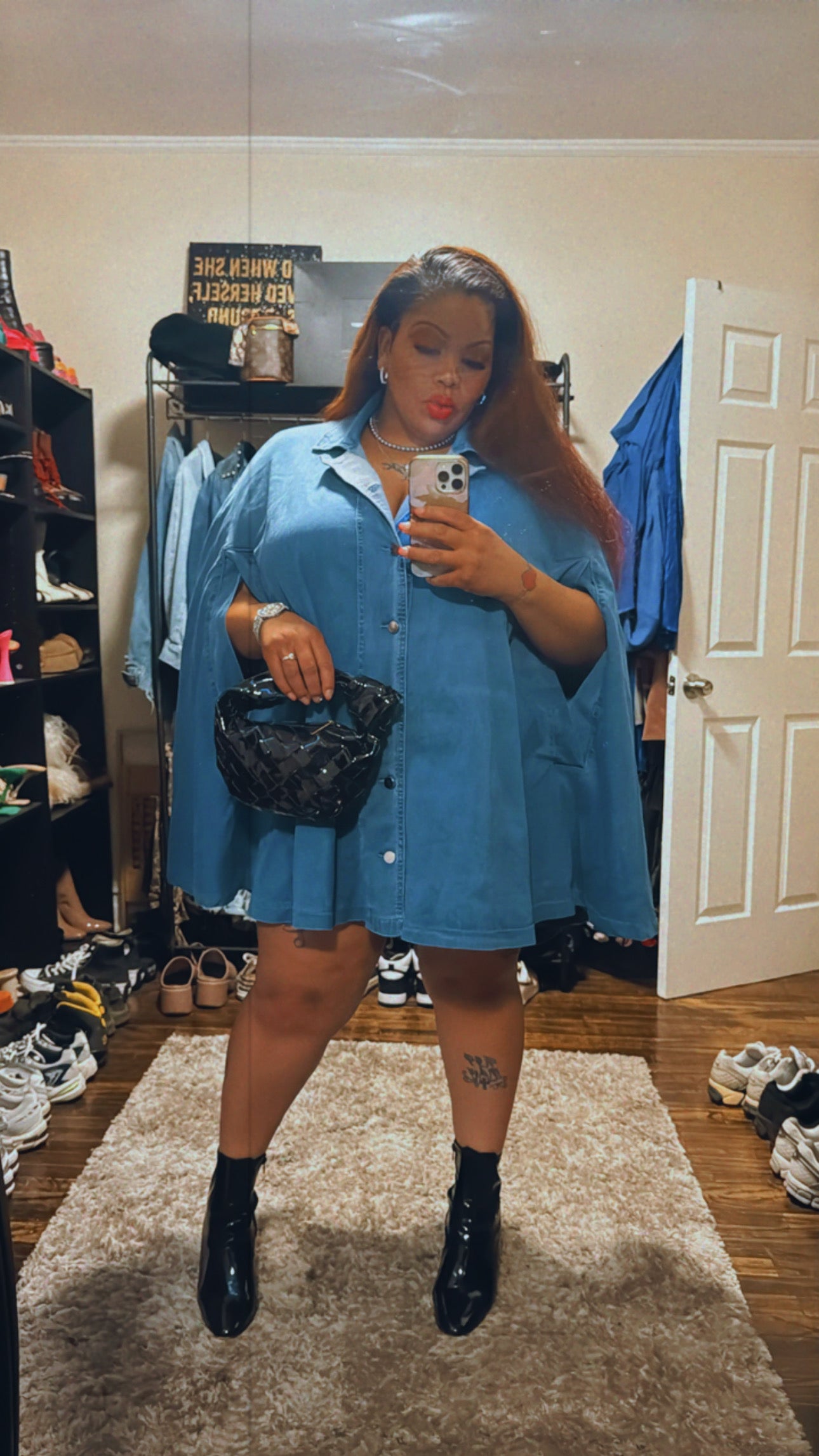 High Low Denim Cape