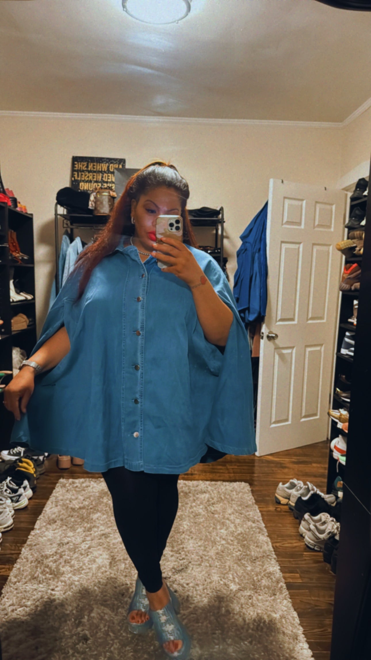 High Low Denim Cape